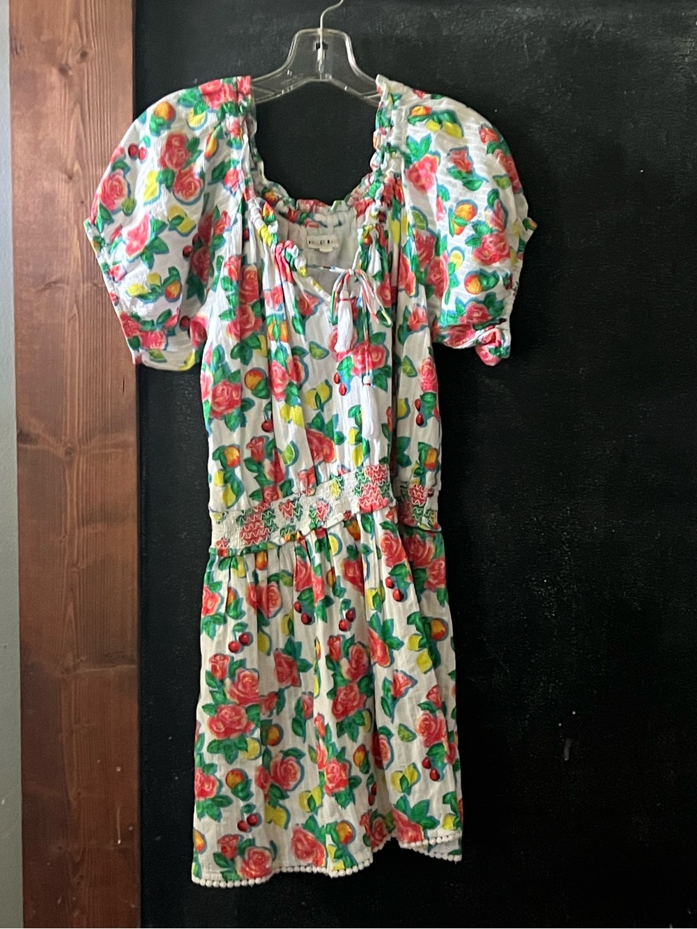 Roller Rabbit Fruit Salad White Dress size L euc